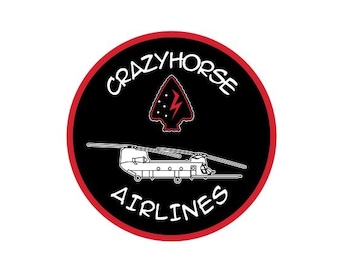 160th SOAR, Nightstalkers, Crazy Horse Airlines decal, Color, Permanent
