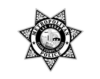 Las Vegas Metro Police Badge | UV Resistant Sticker, Decal | Black Transparent | Free Shipping