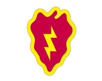25th Infantry Division, Perma-Sticker, No Background, Waterproof, Color