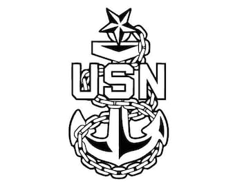 Navy Senior Chief Anchor Decal, Perma-Sticker, Waterproof