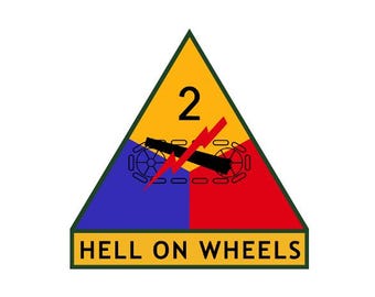 2nd Armor Division, Perma-Sticker, No Background, Waterproof, Color