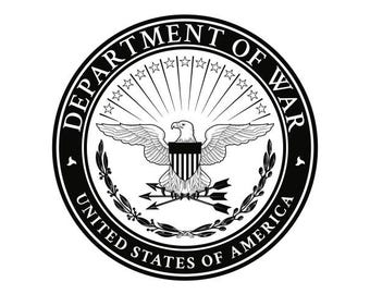 US War Department Decal, UV Resistant Perma-Sticker, Black, 3"