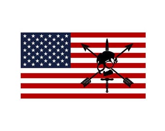 US Flag with Special Forces CIF image perma decal