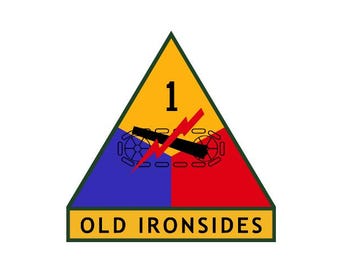 1st Armor Division, Perma-Sticker, No Background, Waterproof, Color
