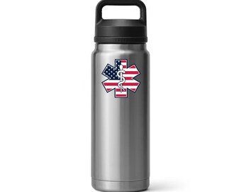 EMS YETI Rambler 26oz Water Bottle with Chug Cap | Multiple Colors | Star Of Life | American Flag | New