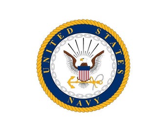 Department of the Navy Decal, UV Resistant Perma-Sticker, Full Color, 3"