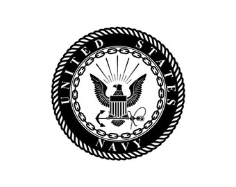 Department of the Navy Decal, UV Resistant Perma-Sticker, Black Transparent, 3"