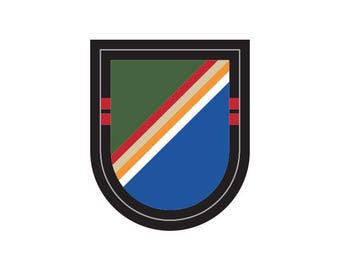 2nd Bn 75th Ranger Regiment Flash, Perma-Sticker, Full Color, 1/75