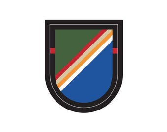 1st Bn 75th Ranger Regiment Flash, Perma-Sticker, Full Color, 1/75