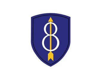 8th Infantry Division Patch | UV Resistant Sticker, Decal | Full Color | Free Shipping