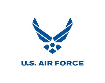 US Air Force Logo Decal, Perma-Sticker, Blue
