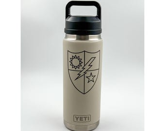 YETI Rambler 26oz – Cape Taupe – Chug Cap – 75th Ranger Regiment DUI – New with Tags