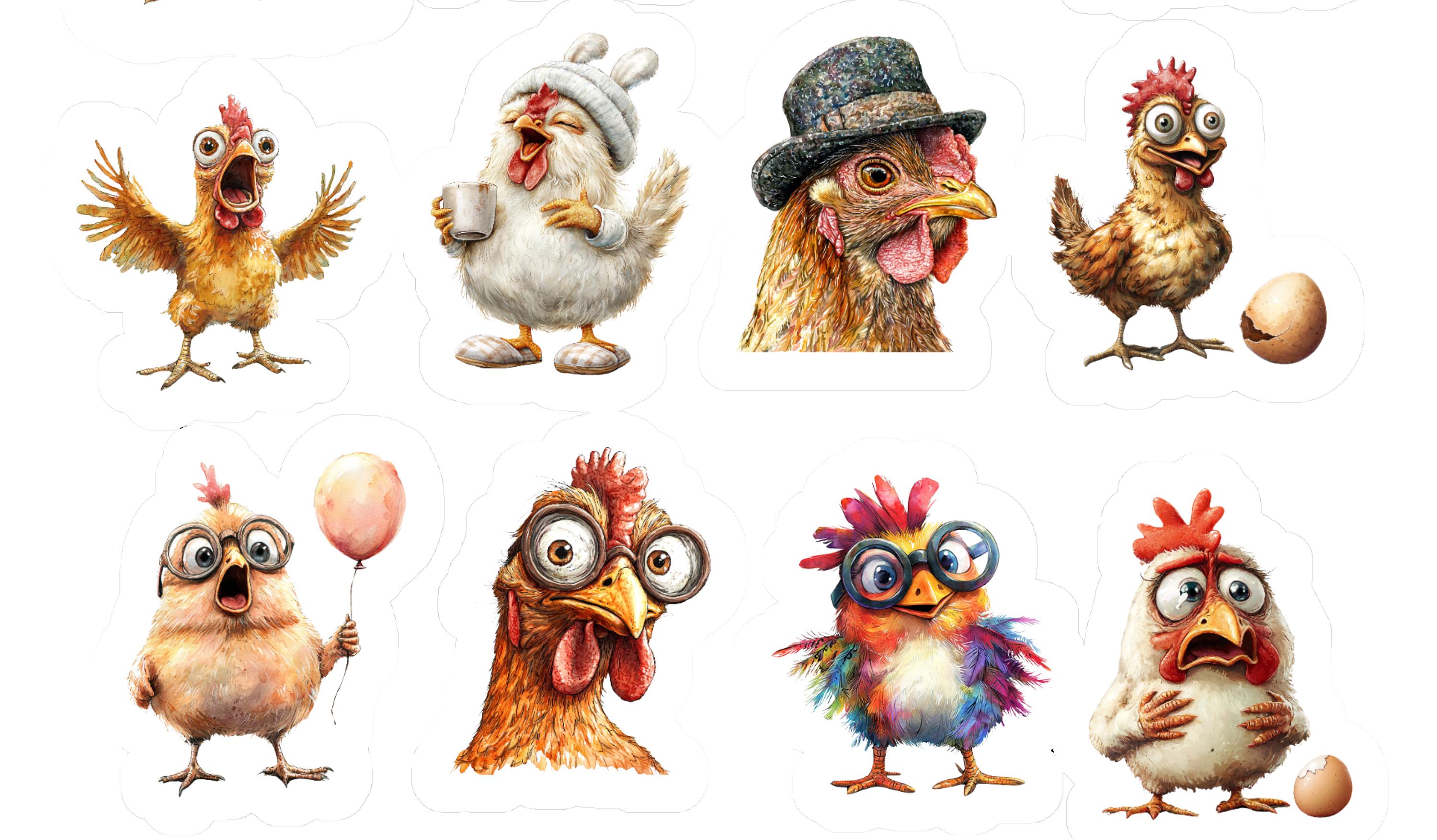 Funky Chicken Stickers - 60s Dance Theme, Die Cut Decals - Etsy