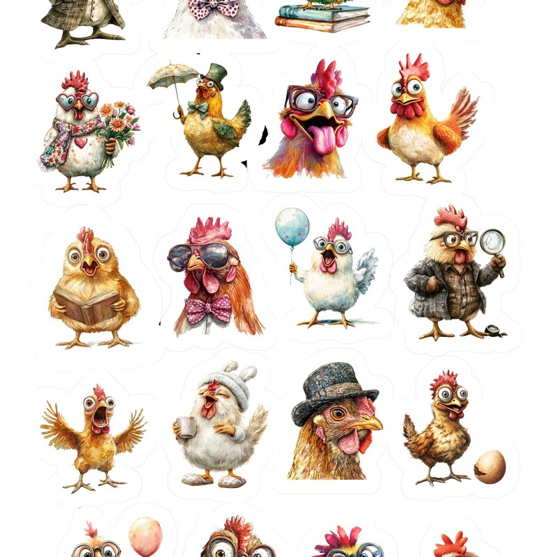 Chicken Stickers - Etsy