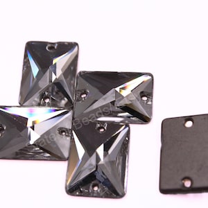 Rectangle Flat-Back Sew On Rhinestone 18x13 mm, 3250 Crystal Clear Premium Glass Gemstones for Costume & Embroidery