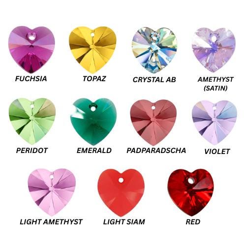 Swarovski Heart Crystal Fuchsia 18mm - Etsy
