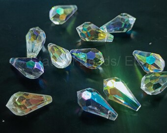 Swarovski Crystal AB Teardrop Pendants 15x7.5mm: Jewelry Making Charms