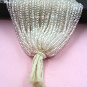 11/0 True cut Crystal White AB Rainbow Polish 1/5/25/50 Hanks 2mm seed beads, jewelry supply, findings, Native supply, craft supply