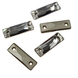 Crystal Clear 3255 Sew On Glass Baguette / Rectangle Flat back Rhinestone 18x7mm - Premium K9 Glass Gemstones