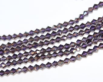 Swarovski 4mm Amethyst AB Bicone Crystal Beads, jewelry supplies, embellishments, native supplies