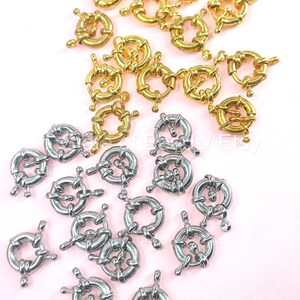 50 pcs Stainless Steel Spring Clasp, Large Circle Clasp, Clasps for Jewelry making, Findings