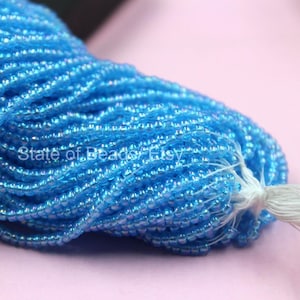 11/0 True cut Patina Transparent Aqua 2mm 1/5/25/50 Hanks PREMIUM SEED BEADS Native Supplies jewelry making craft supply