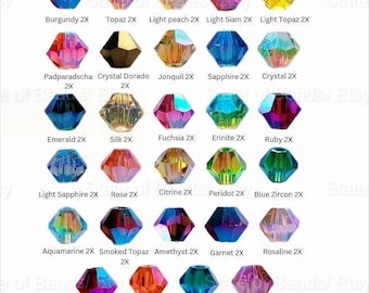 Swarovski 5328 4mm 2X AB Bicone Crystal Beads, Rainbow Faceted Bicones for Jewelry Making, Aurora Borealis Embroidery & DIY Craft Supplies