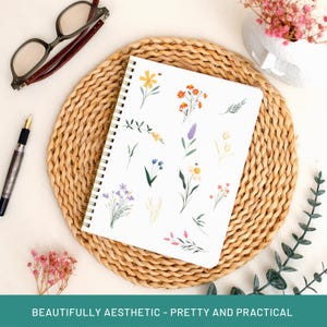 Spring Blossom Spiral Notebook | Floral Journal with Gold Foil Accents | Cute Writing Journal | Aesthetic Stationery Gift for Women