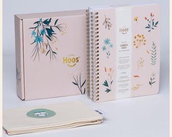 Summer Vibes Spiral Notebook Gift Set – 3 Spiral Journals + Travel Bag + Keepsake Box | Holiday Stationery Gift | Aesthetic Journal Set