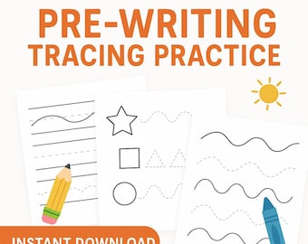 Pre-Writing Tracing Worksheets | Fine Motor Skills Practice | Preschool & Kindergarten Handwriting Readiness PDF Printable