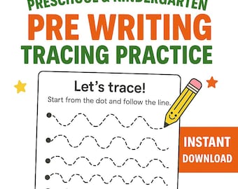 Pre-Writing Tracing Worksheets – Printable PDF for Preschool | Fine Motor Skills & Handwriting Readiness Activities