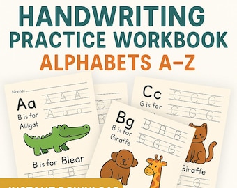 Tracciare le lettere dell'alfabeto - Libro di attività stampabile per bambini