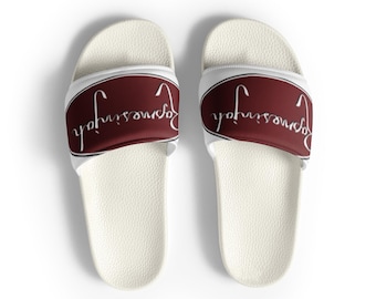 Handmade Cushioned Faux Leather Men's Slides: Summer Comfort
