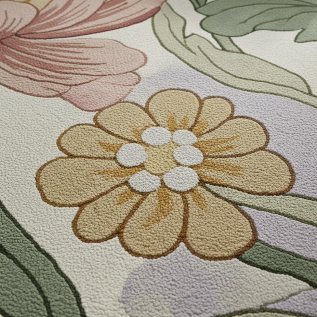 Hand-tufted Wool Round Rug – Modern Floral Botanical Design - Etsy