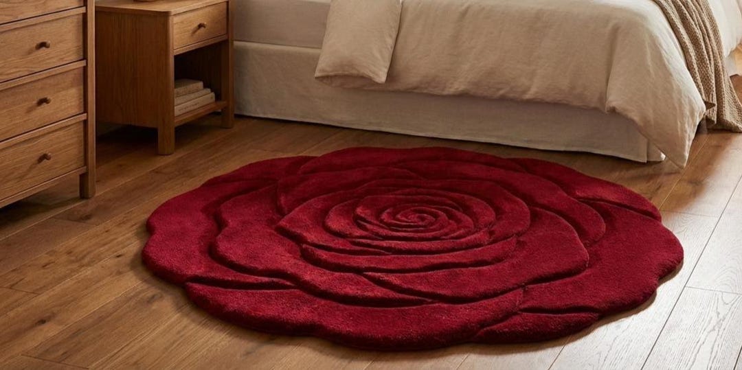Hand Tufted Red Rose Rug – Luxurious Floral Home Decor - Etsy