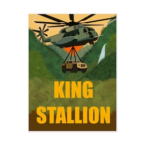 CH-53 King Stallion Rolled Poster | Helicopter Art Print, Unique Wall Décor, Gift for Veterans, Home Office Decoration