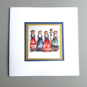Ragazze norvegesi in Bunad biglietto di auguri - regalo scandinavo