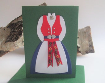 Norwegian Bunad - National Costume Greeting Card