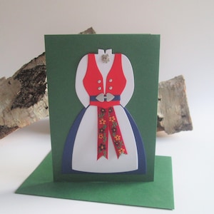 Norwegian Bunad Blank Card | National Costume Card | Greeting Card | Norway Cultural Gift | Stationery