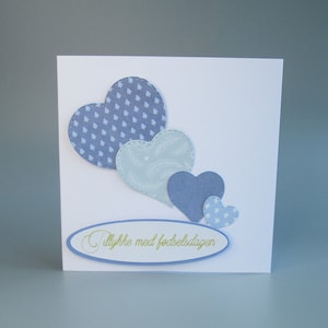 Biglietto d'auguri vuoto blu danese di buon compleanno Tillykke Med Fødselsdagen