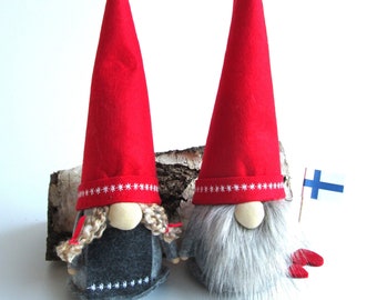 Finnish Flag Scandinavian Gnome Girl And / Or Boy