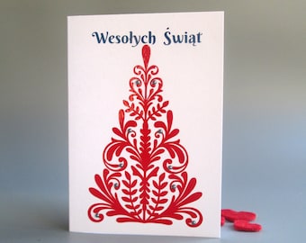 Polish Wesołych Świąt Happy Holidays Christmas Card