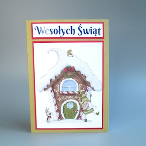 Poolse Wesołych Świąt Fijne feestdagen meisje met hart kerstkaart