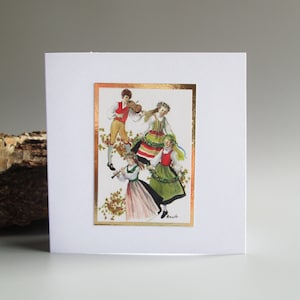 Biglietto d'auguri Folkdräkt svedese / Design del costume nazionale / Interno vuoto / Ispirato alla Svezia / Buono regalo