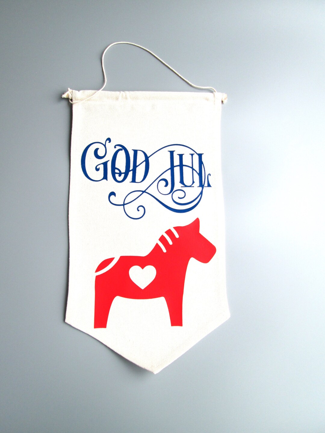 Norwegian / Swedish / Danish God Jul Dala Horse Christmas Banner - Etsy