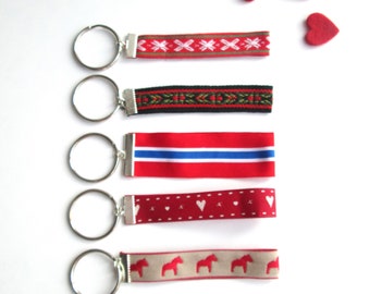 Scandinavian Braid / Ribbon Keyring Fob