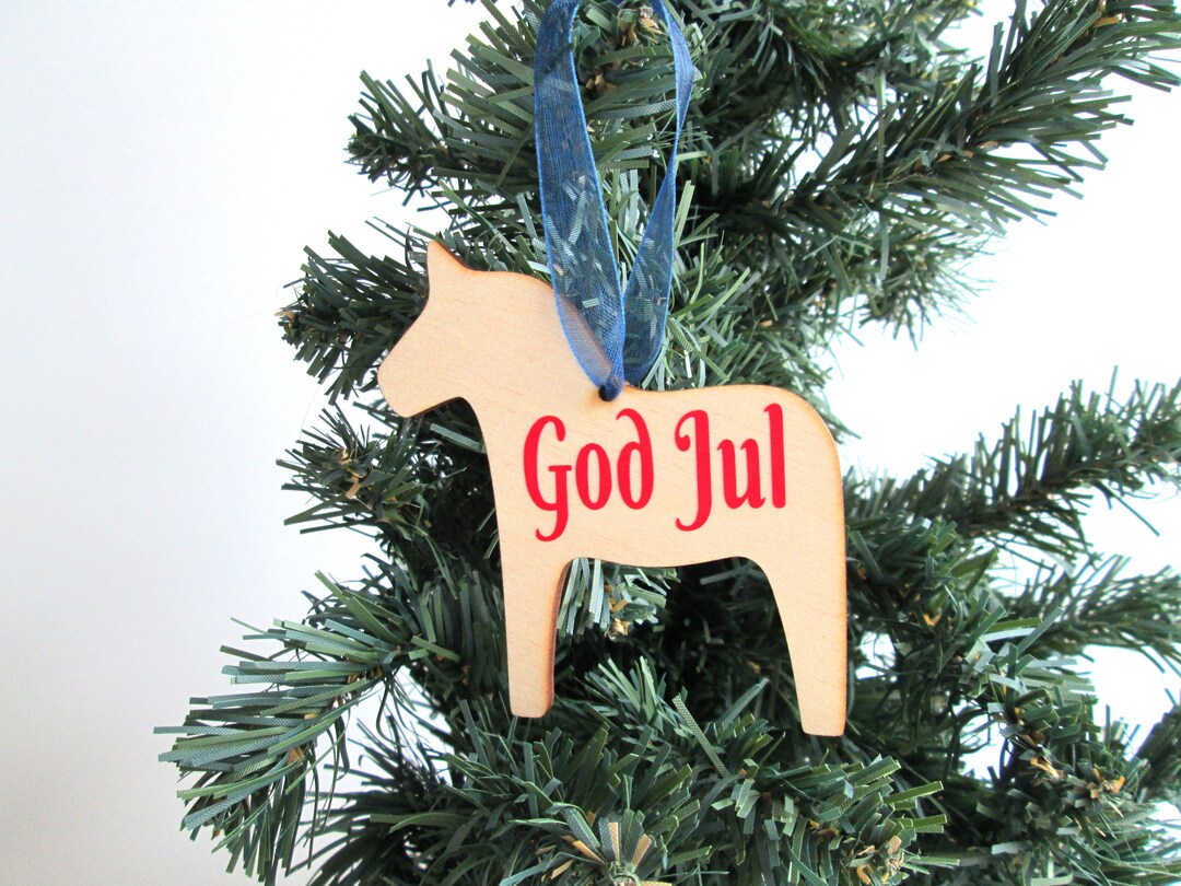 Scandinavian Dala Horse God Jul Christmas Tree Hanging Decoration - Etsy UK