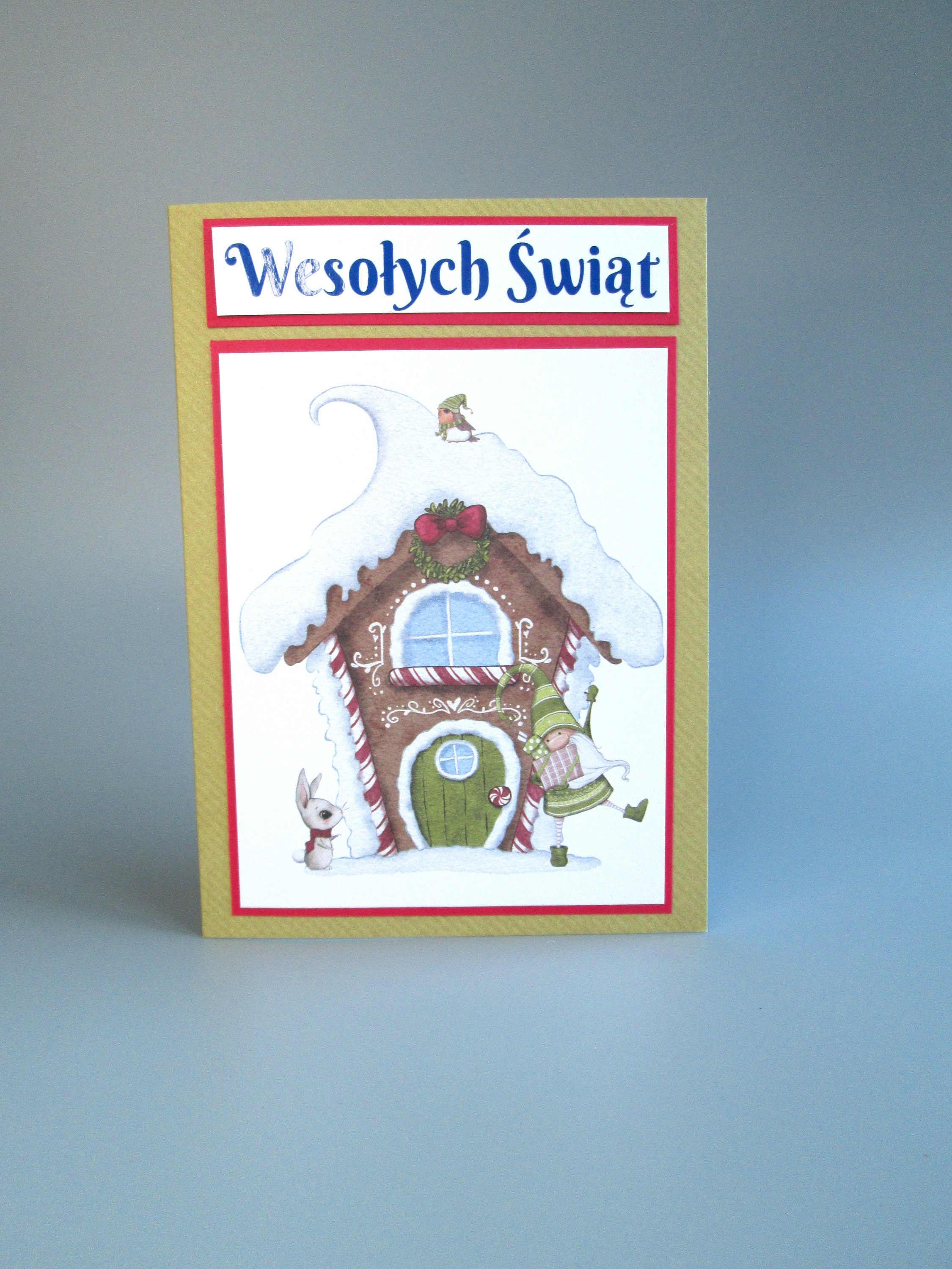 Polish Wesołych Świąt Happy Holidays Girl With Heart Christmas Card