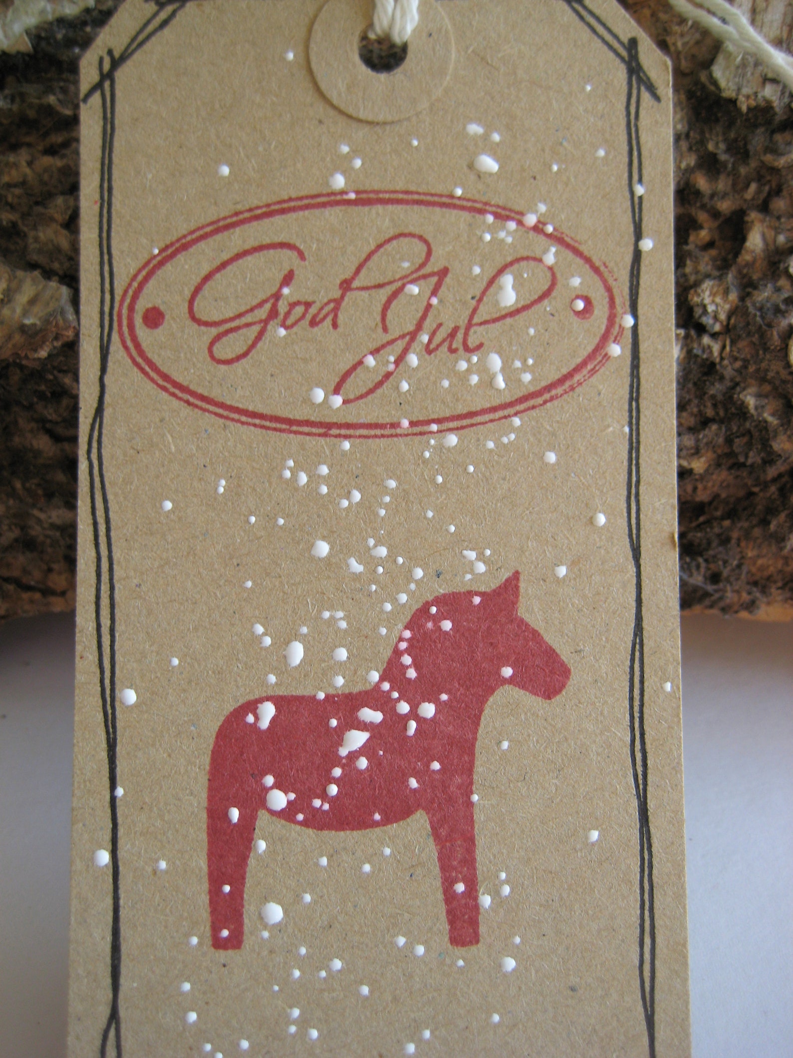 God Jul Dala Horse Gift Label Tag - Etsy UK