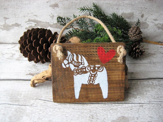 Small Dala Horse Wooden Sign Norwegian Swedish Danish Etsy